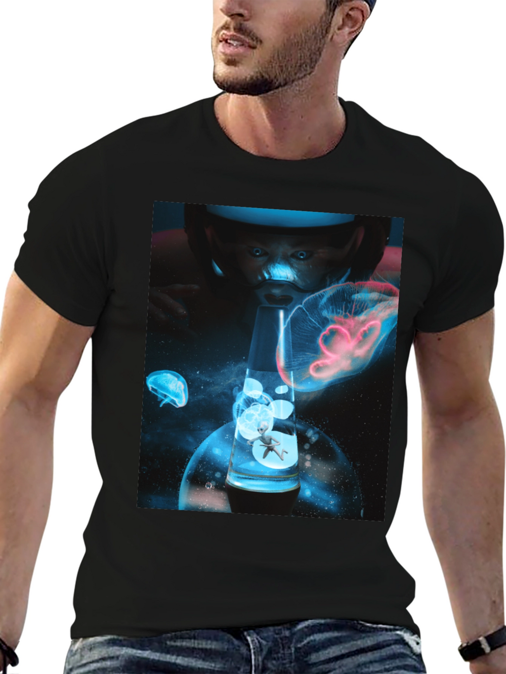 Cosmic Baby Lava Lamp Black T-Shirt