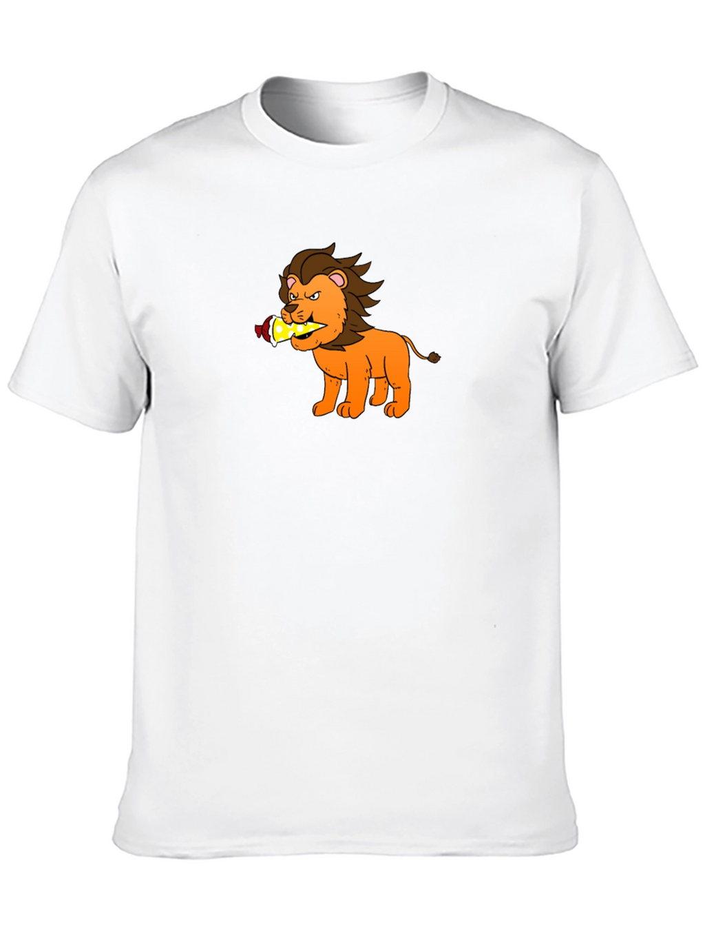 Cartoon Lion T-Shirt - Black Cotton Tee