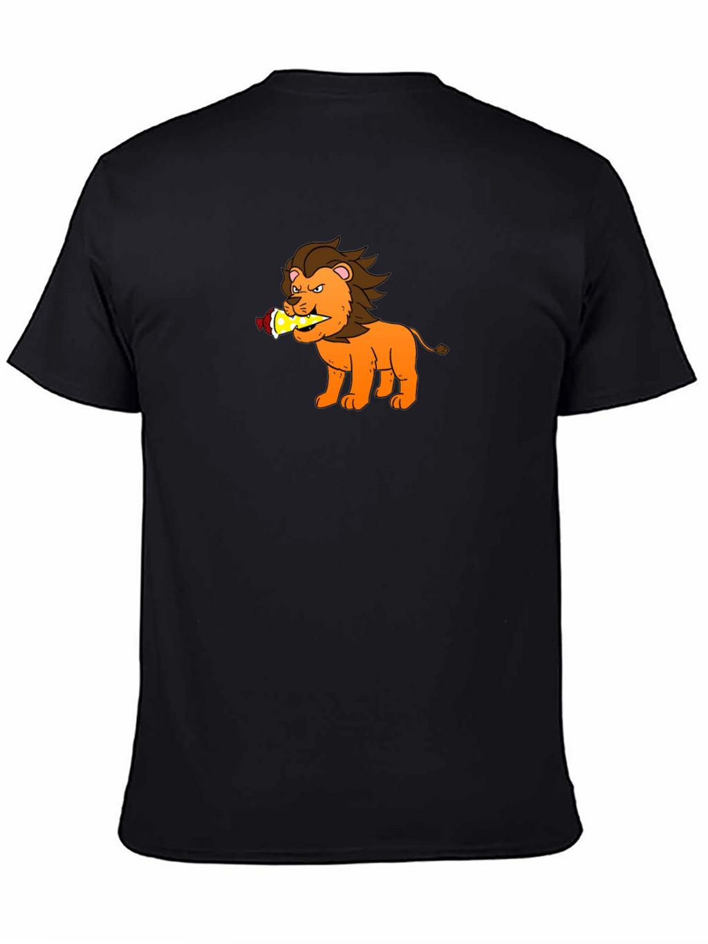 Cartoon Lion T-Shirt - Black Cotton Tee