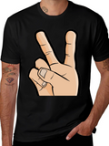 Peace Sign Graphic T-Shirt - Black