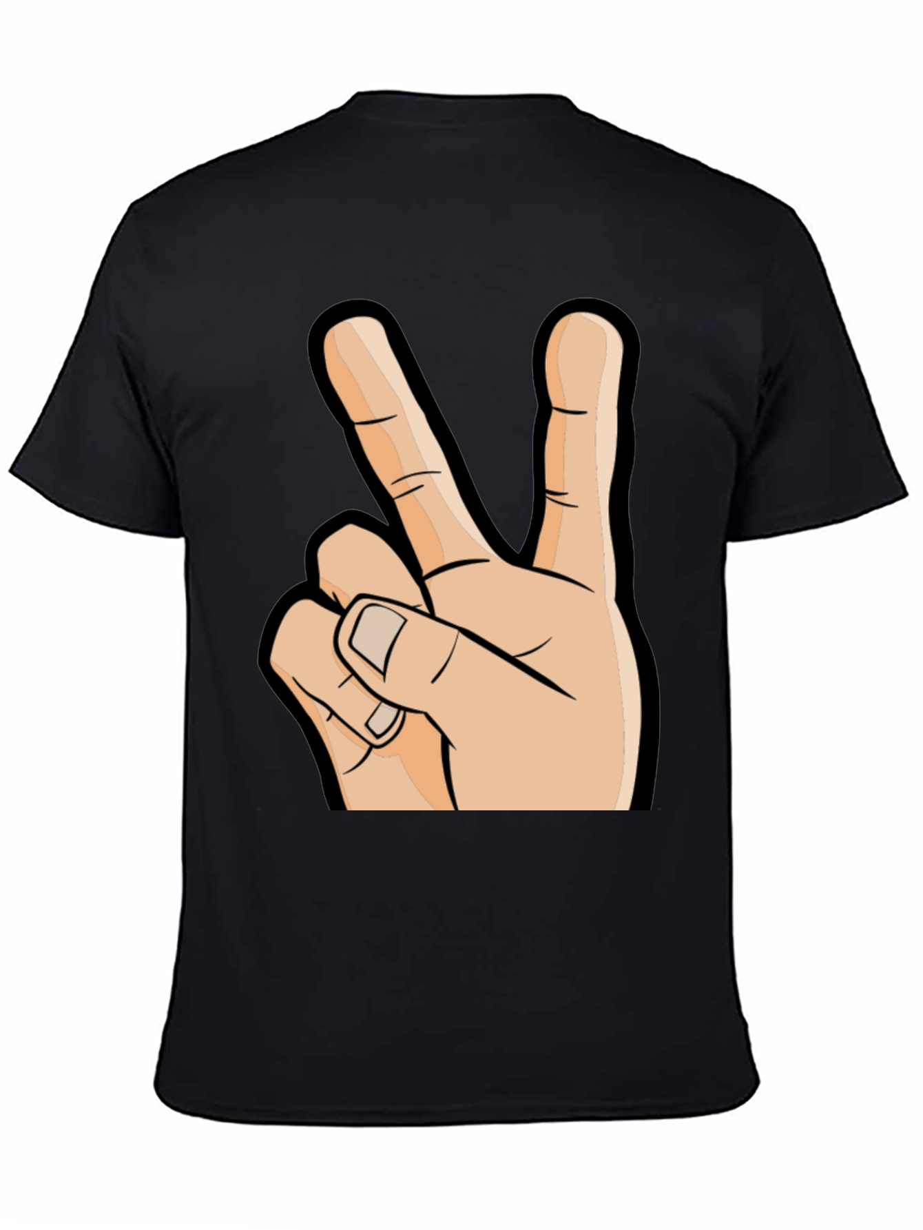 Peace Sign Graphic T-Shirt - Black