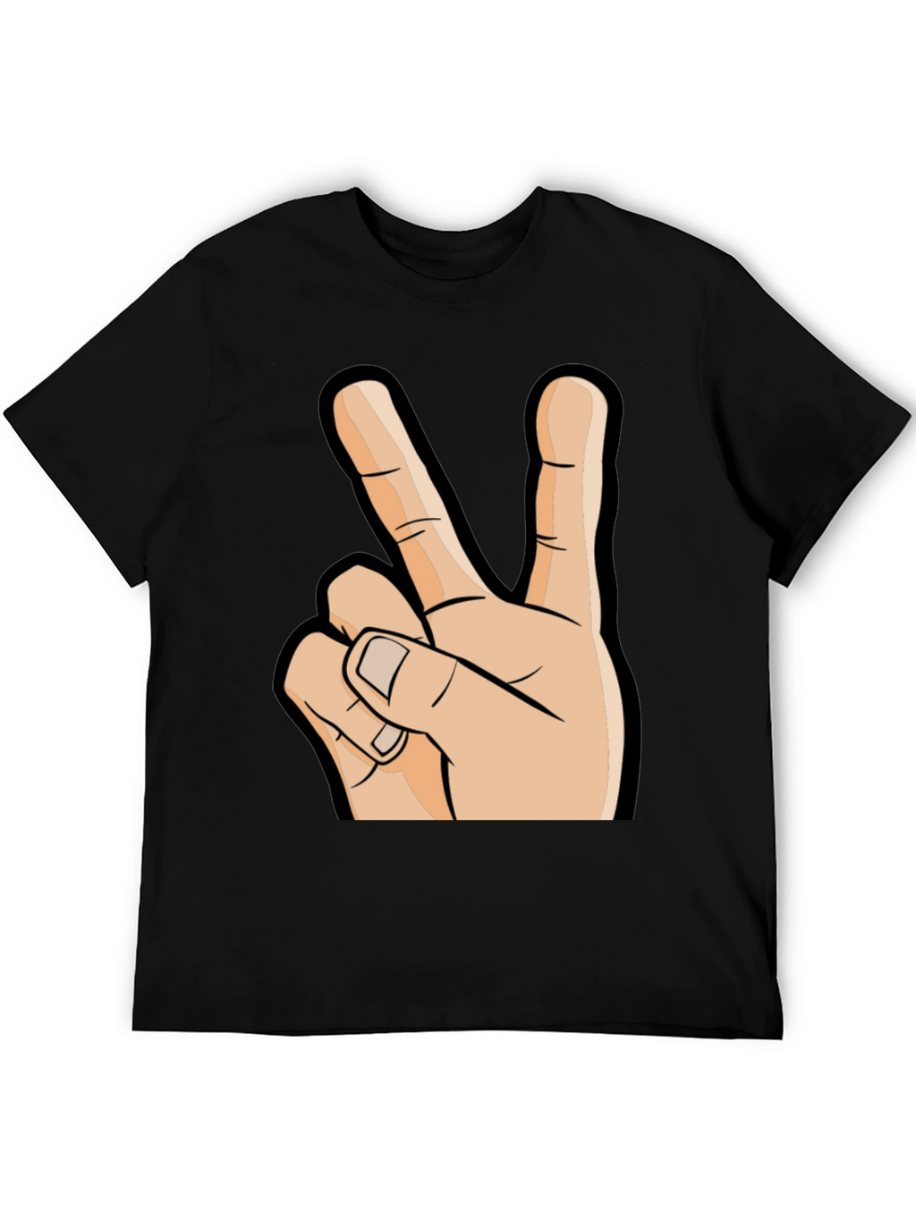Peace Sign Graphic T-Shirt - Black