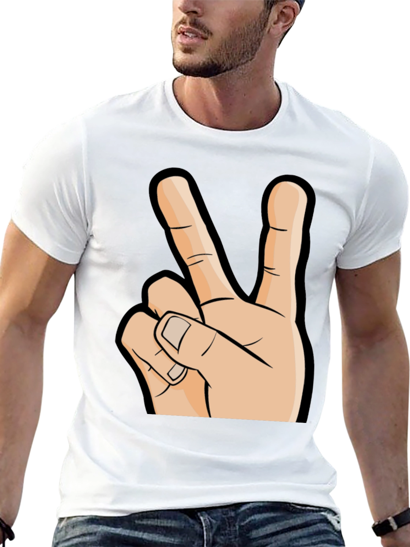 Peace Sign Graphic T-Shirt - Black