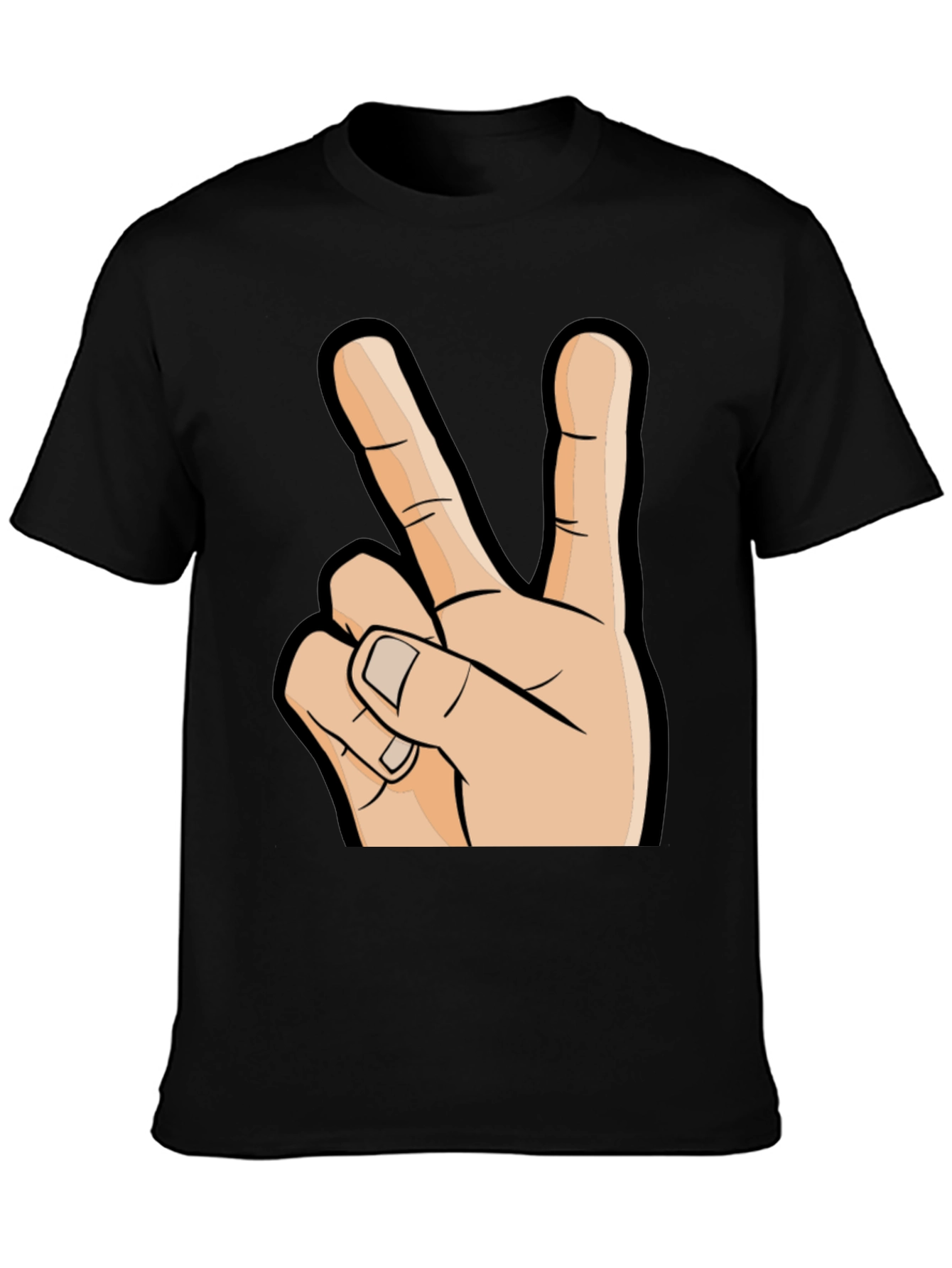 Peace Sign Graphic T-Shirt - Black
