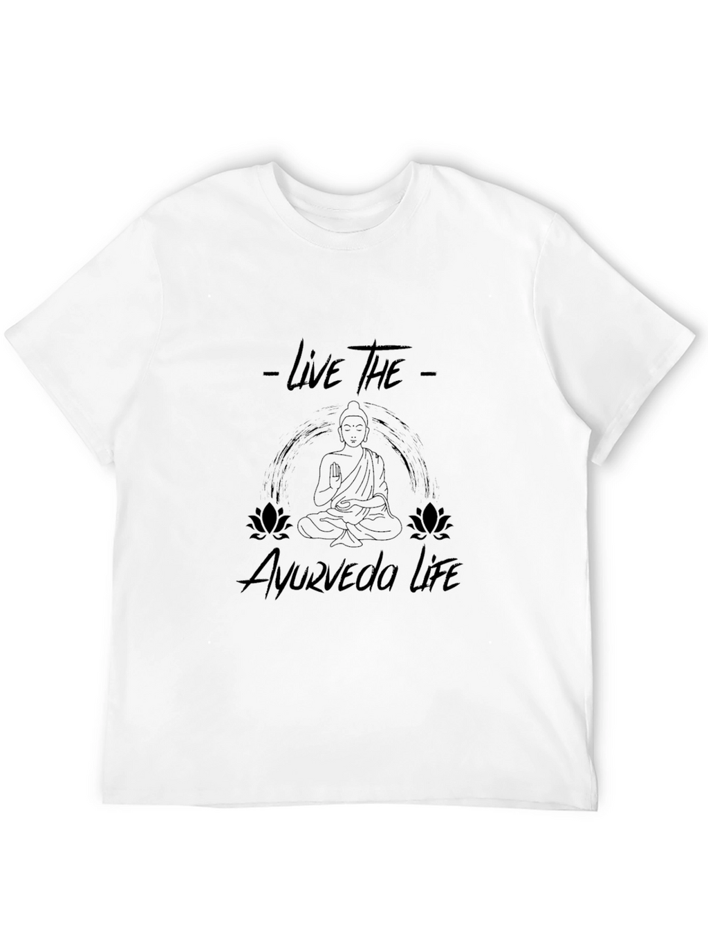 Live the Ayurveda Life Black Graphic T-Shirt