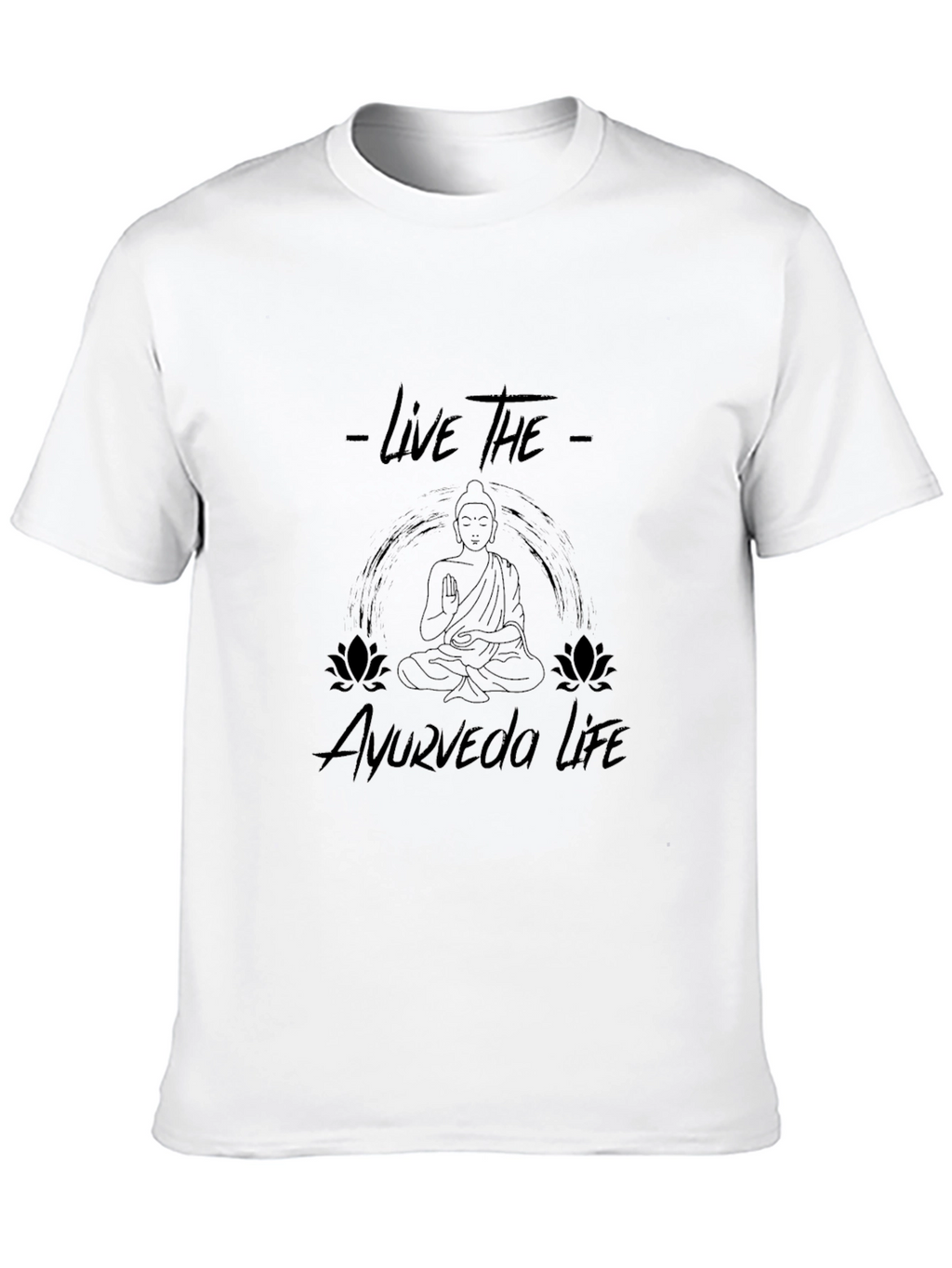 Live the Ayurveda Life Black Graphic T-Shirt