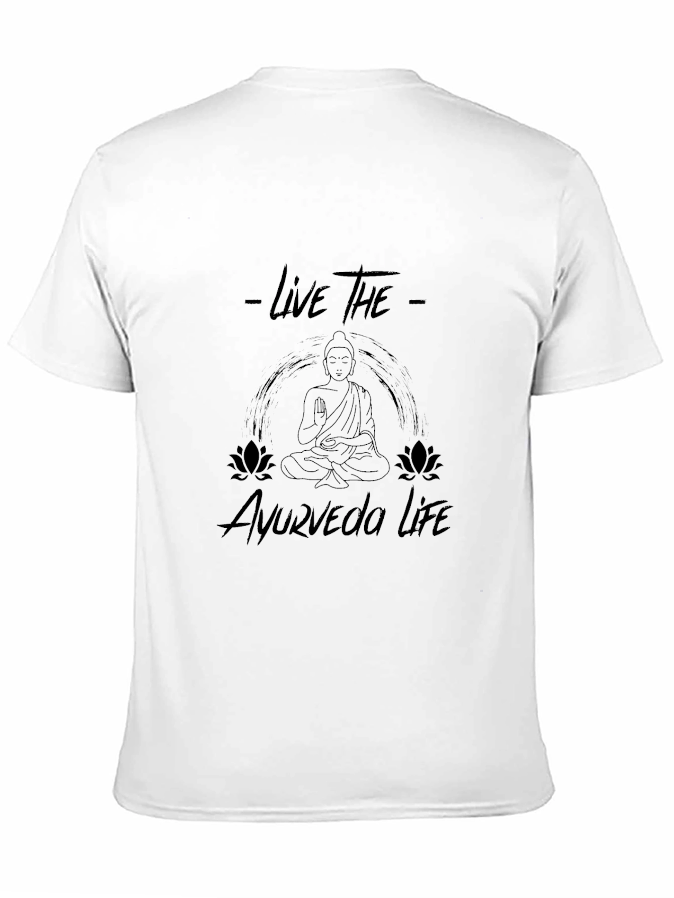 Live the Ayurveda Life Black Graphic T-Shirt