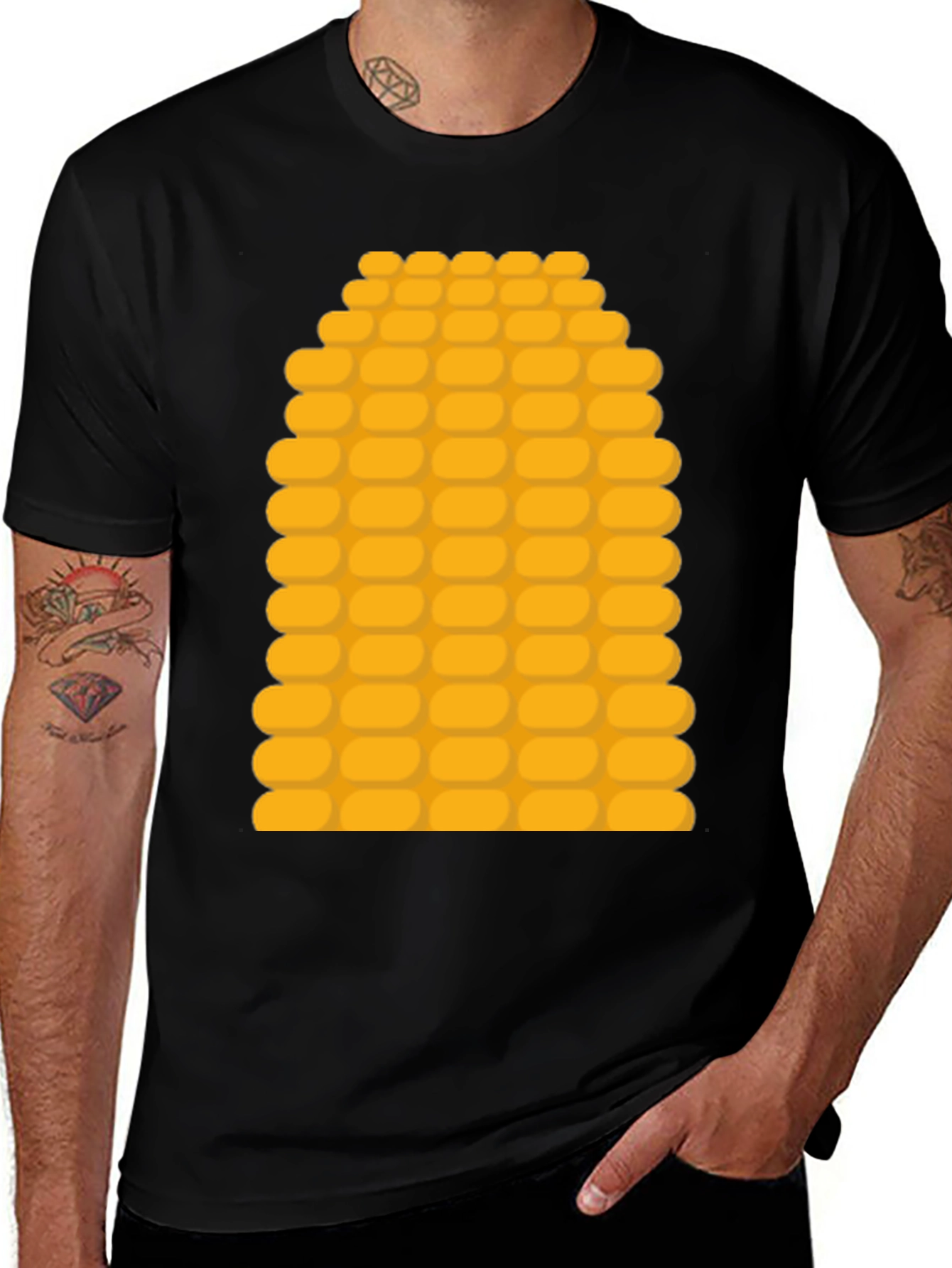 Corn Cob Graphic Tee - Novelty Food T-Shirt