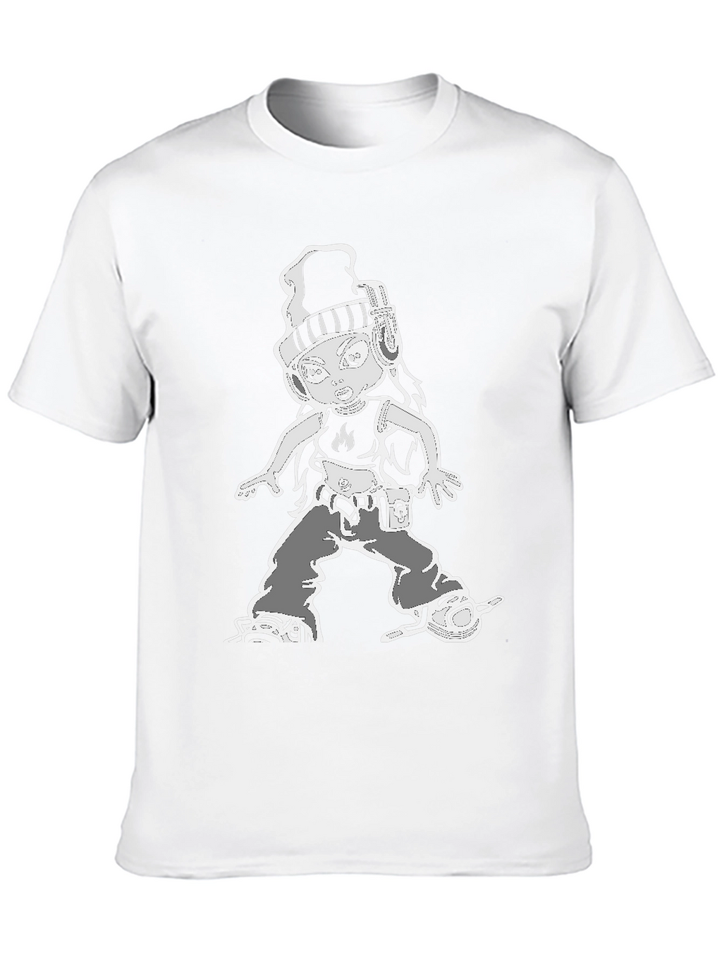 Cartoon Character Graphic Tee - Black