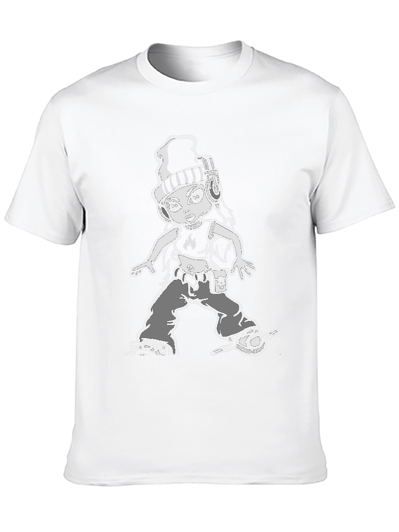 Cartoon Character Graphic Tee - Black