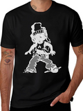 Cartoon Character Graphic Tee - Black