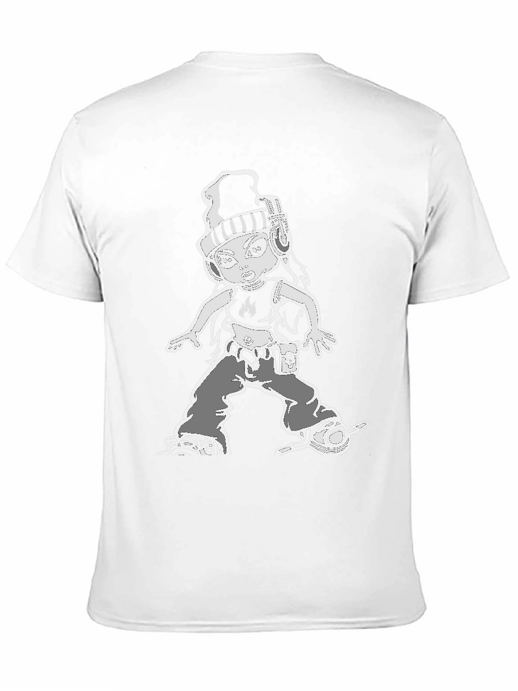 Cartoon Character Graphic Tee - Black
