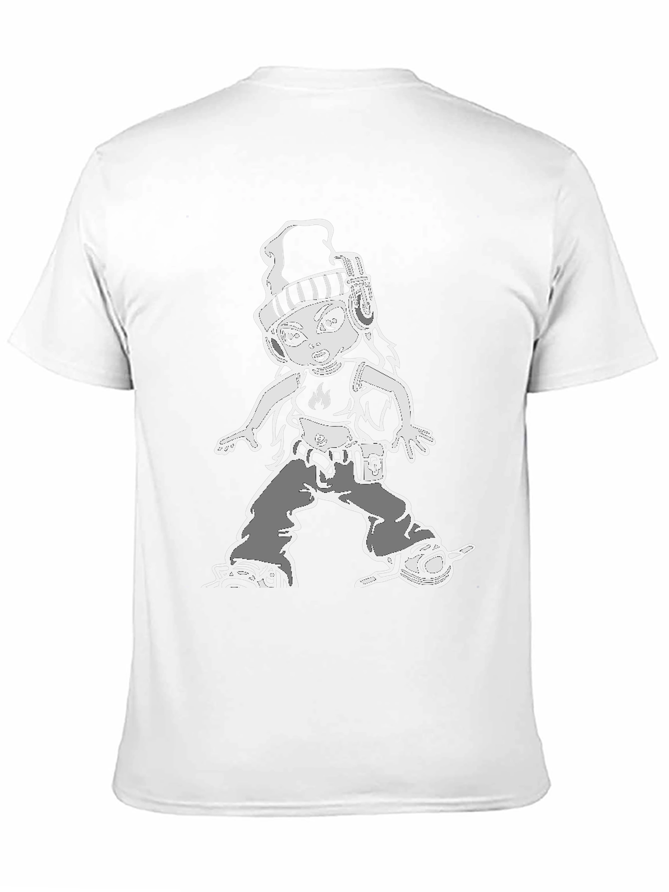Cartoon Character Graphic Tee - Black