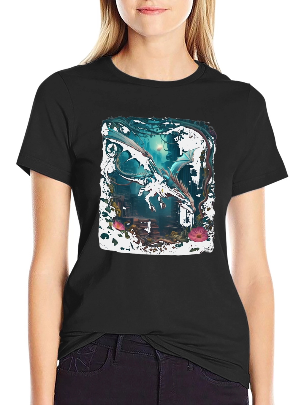 Dragon Art Graphic Tee - Fantasy Creature Shirt