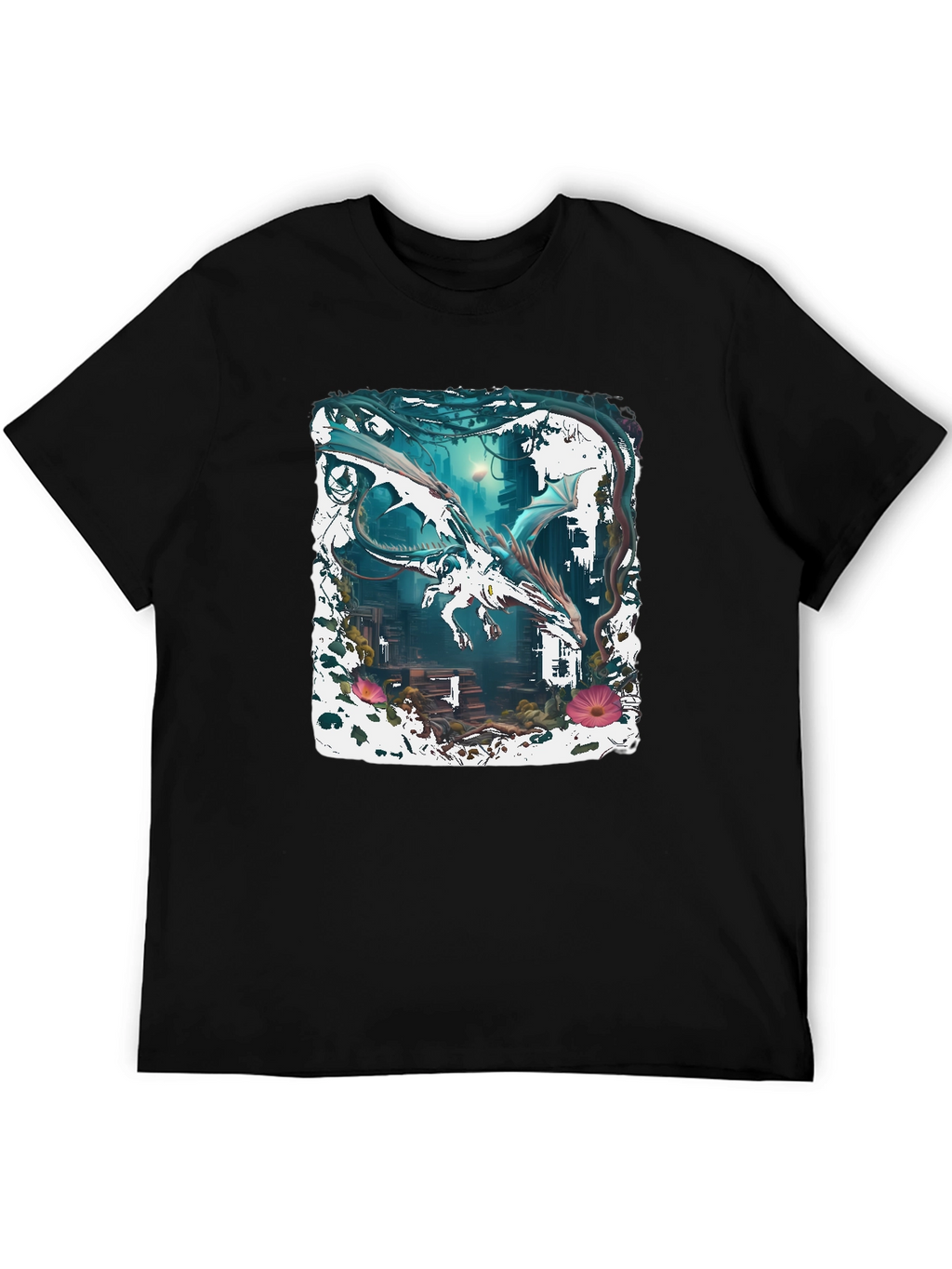 Dragon Art Graphic Tee - Fantasy Creature Shirt
