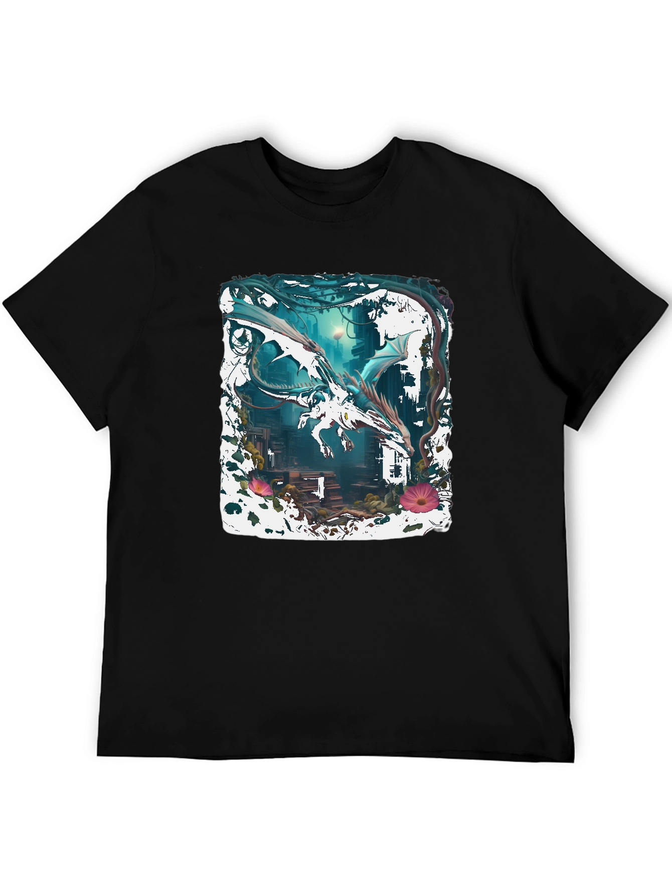 Dragon Art Graphic Tee - Fantasy Creature Shirt