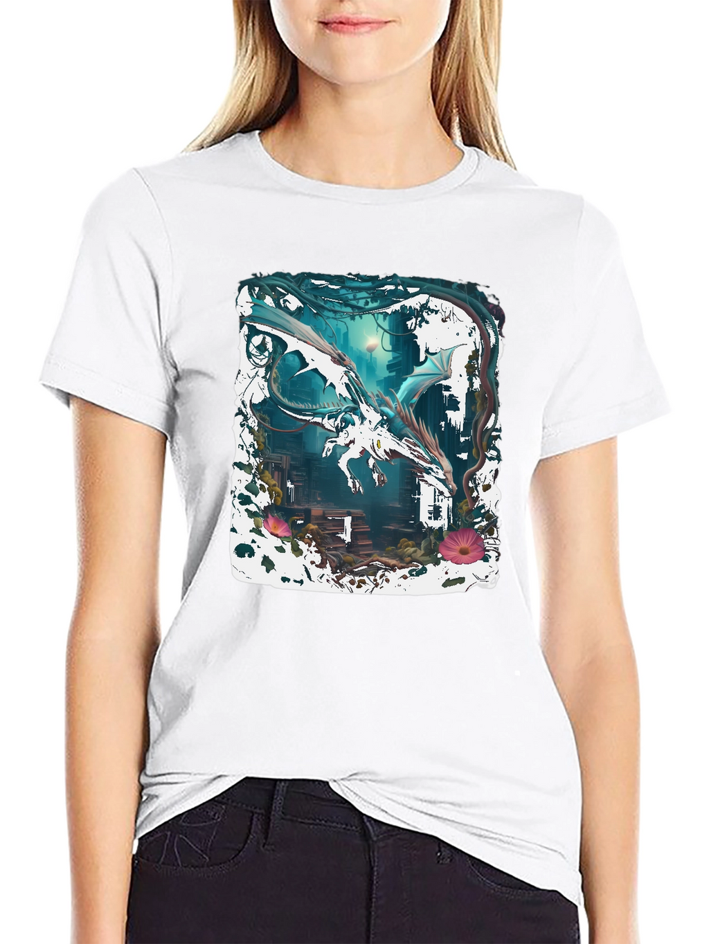 Dragon Art Graphic Tee - Fantasy Creature Shirt