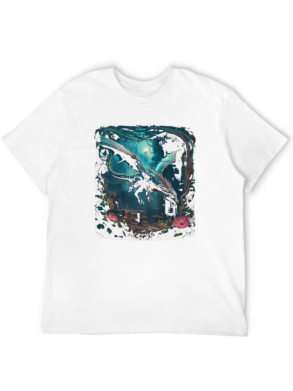 Dragon Art Graphic Tee - Fantasy Creature Shirt