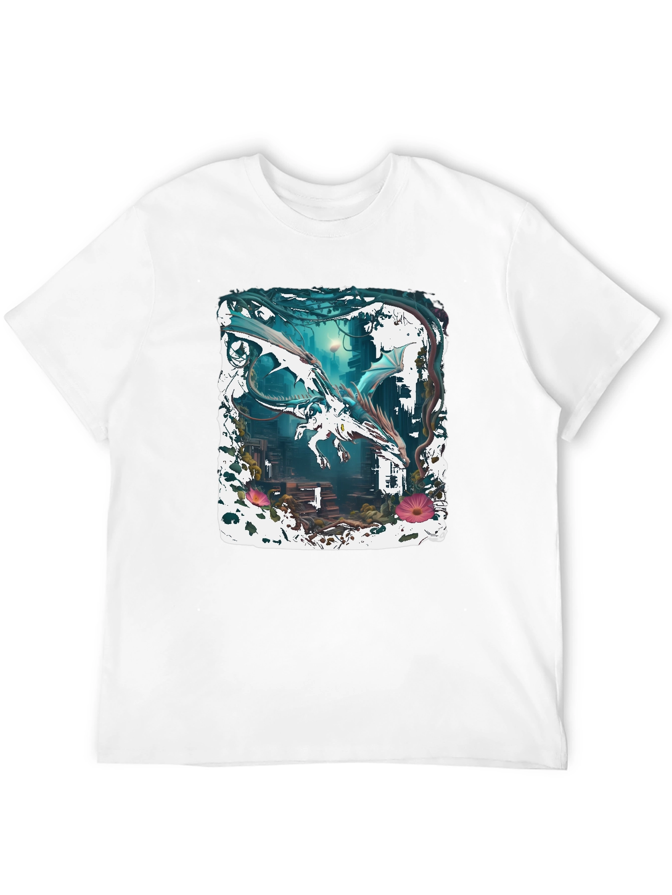 Dragon Art Graphic Tee - Fantasy Creature Shirt