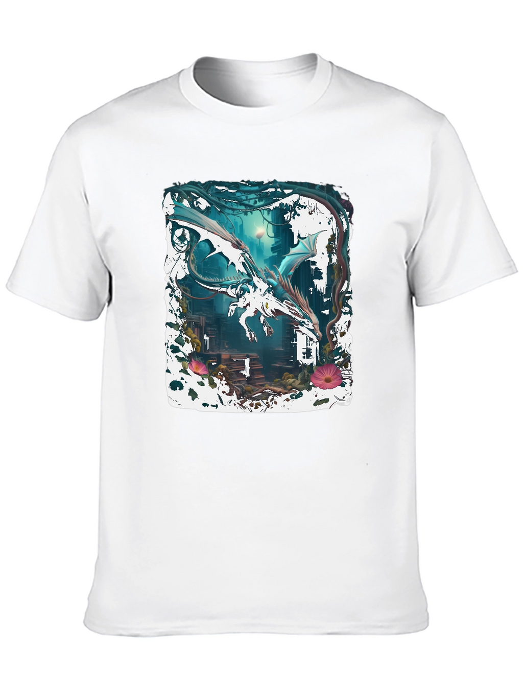 Dragon Art Graphic Tee - Fantasy Creature Shirt