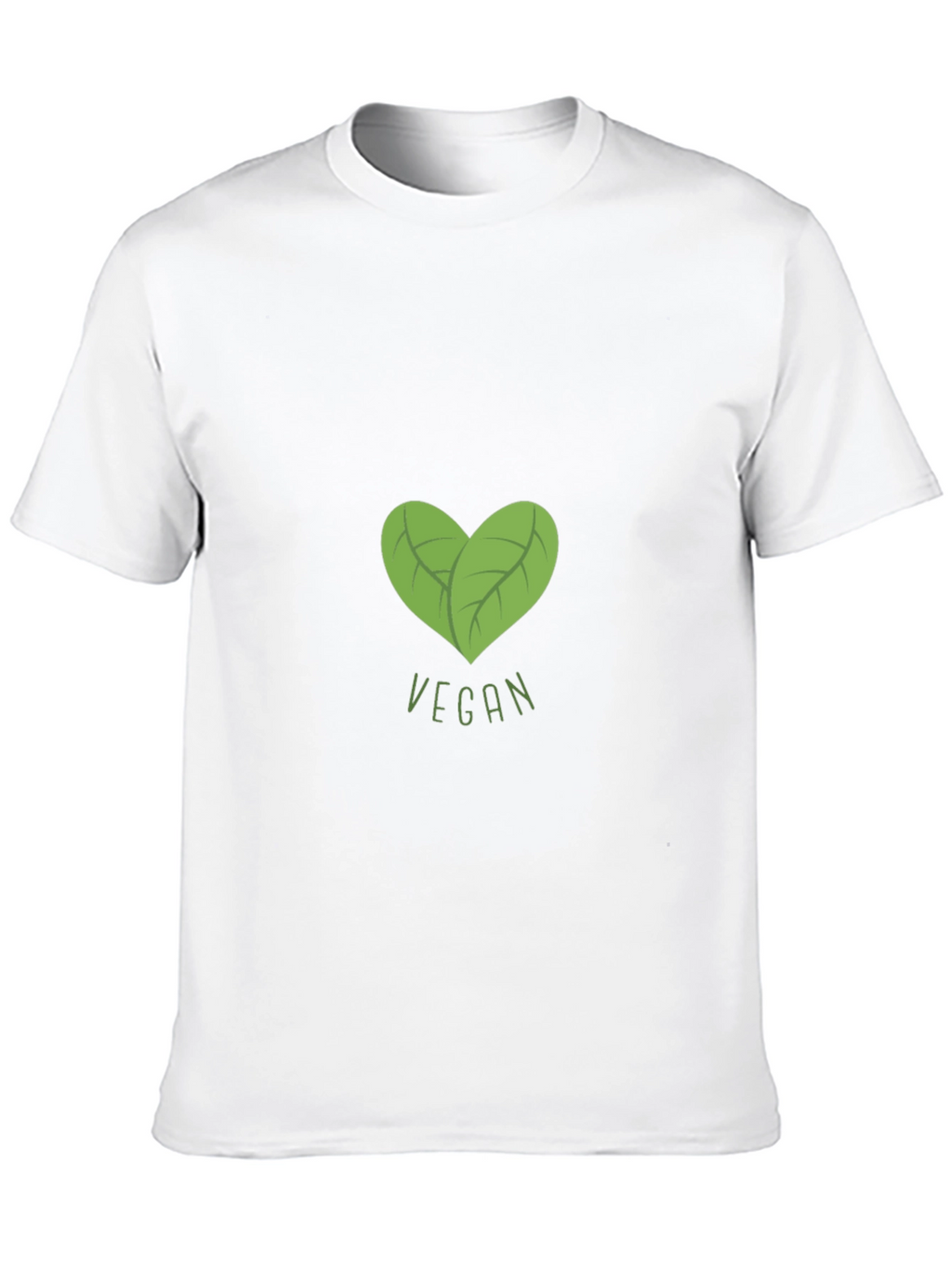 Vegan Heart Leaf Graphic Black T-Shirt