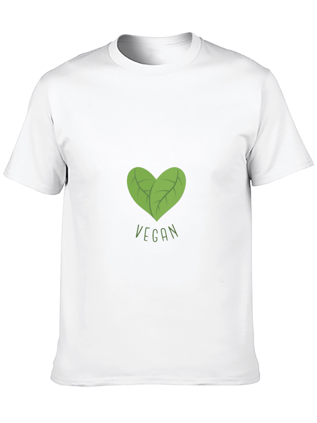Vegan Heart Leaf Graphic Black T-Shirt