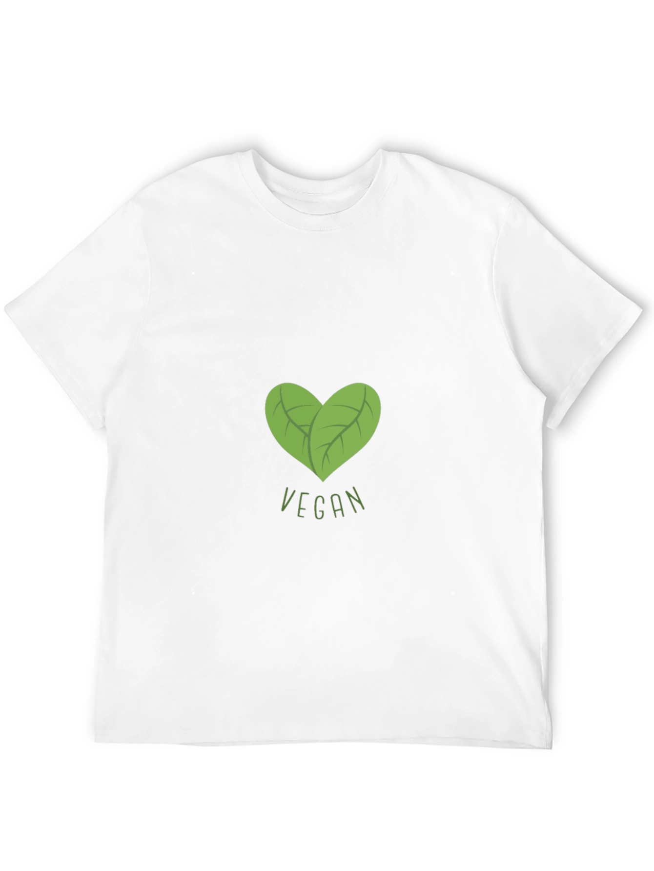 Vegan Heart Leaf Graphic Black T-Shirt