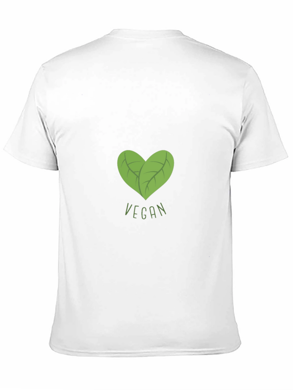 Vegan Heart Leaf Graphic Black T-Shirt