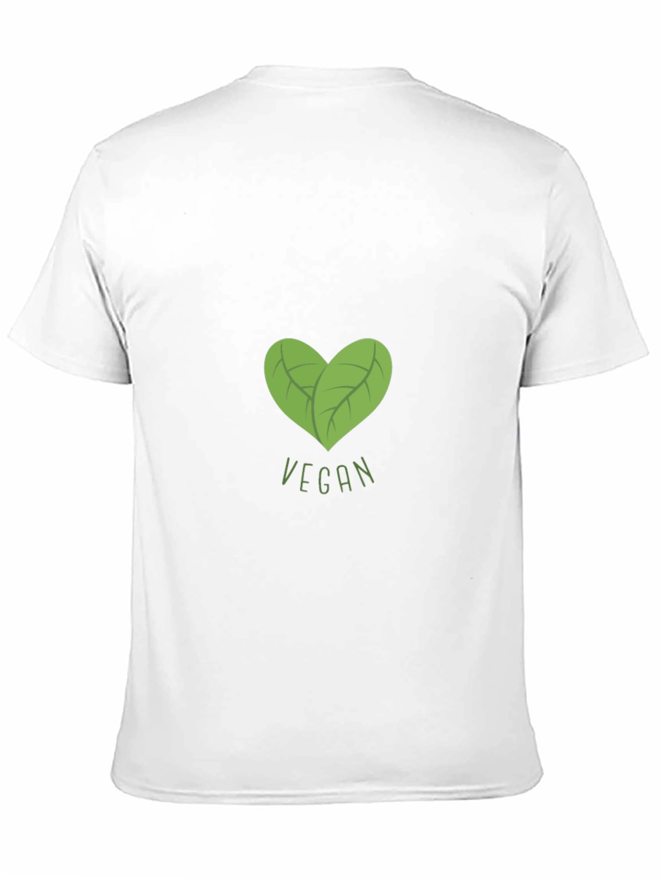 Vegan Heart Leaf Graphic Black T-Shirt