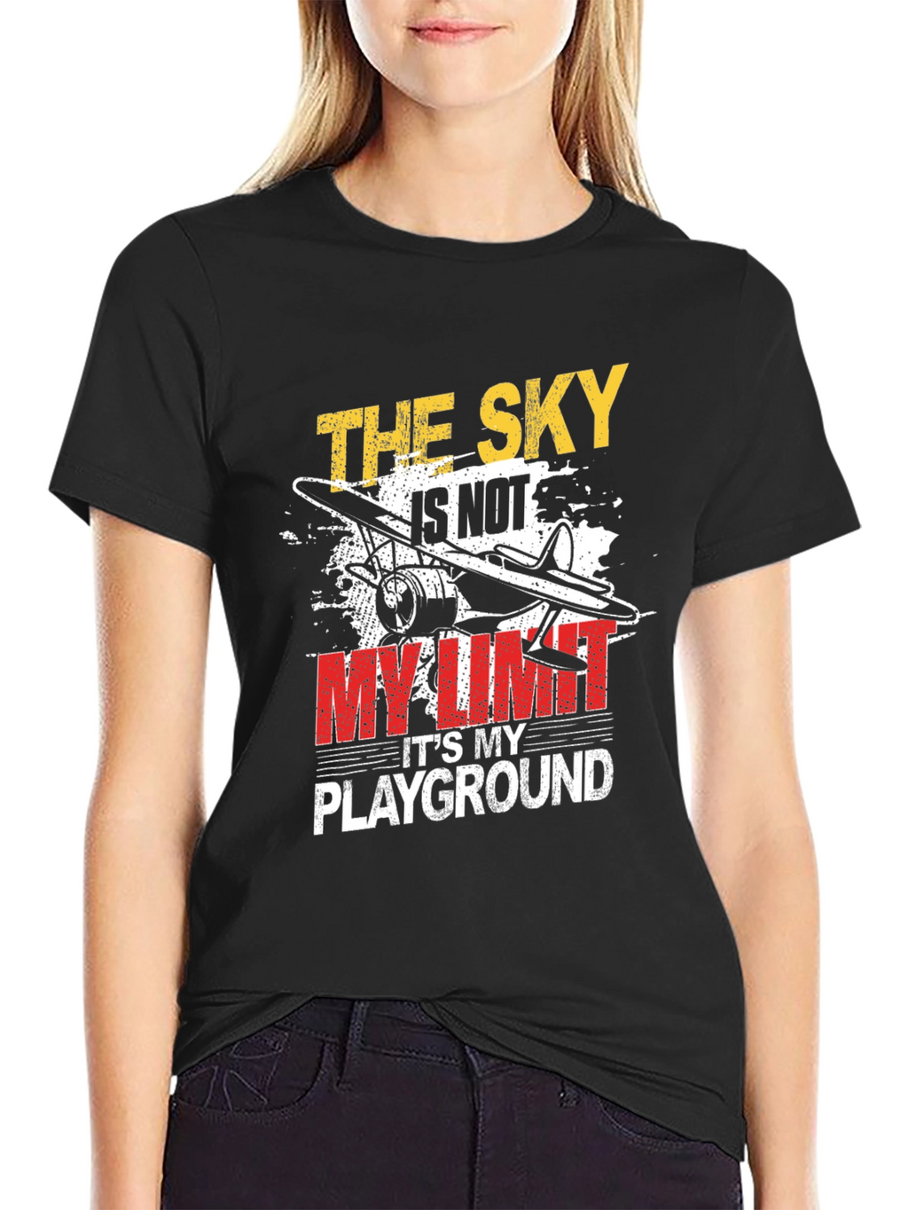 The Sky Is Not My Limit T-Shirt Airplane Graphic