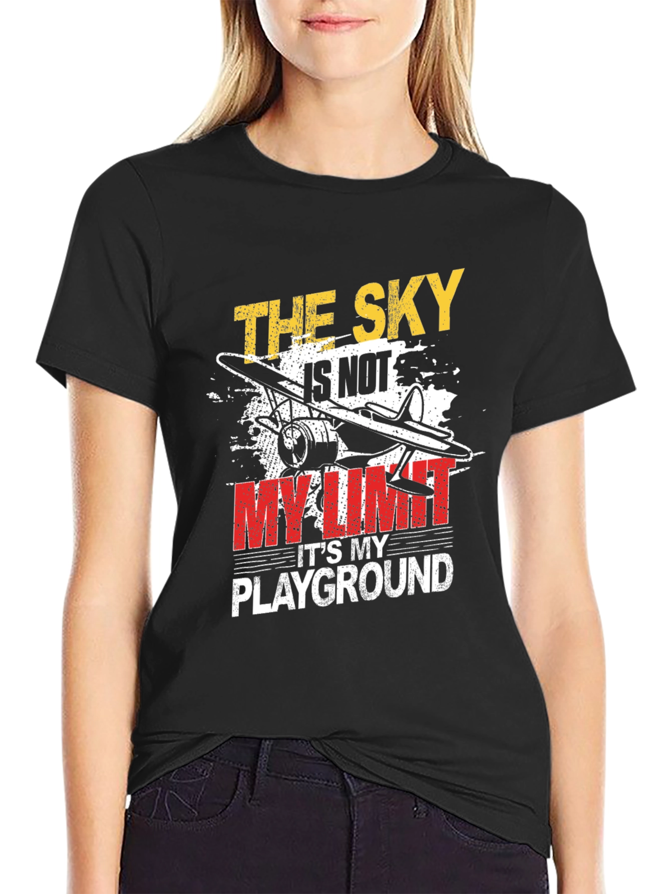 The Sky Is Not My Limit T-Shirt Airplane Graphic