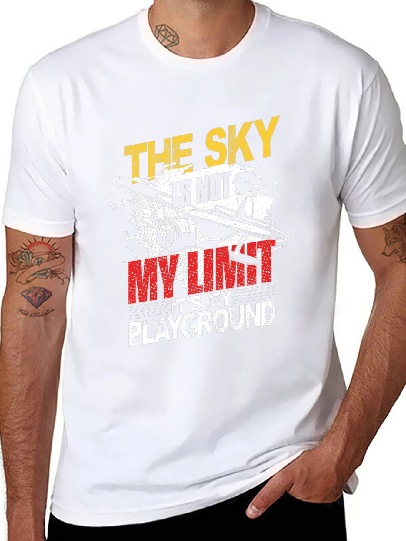 The Sky Is Not My Limit T-Shirt Airplane Graphic