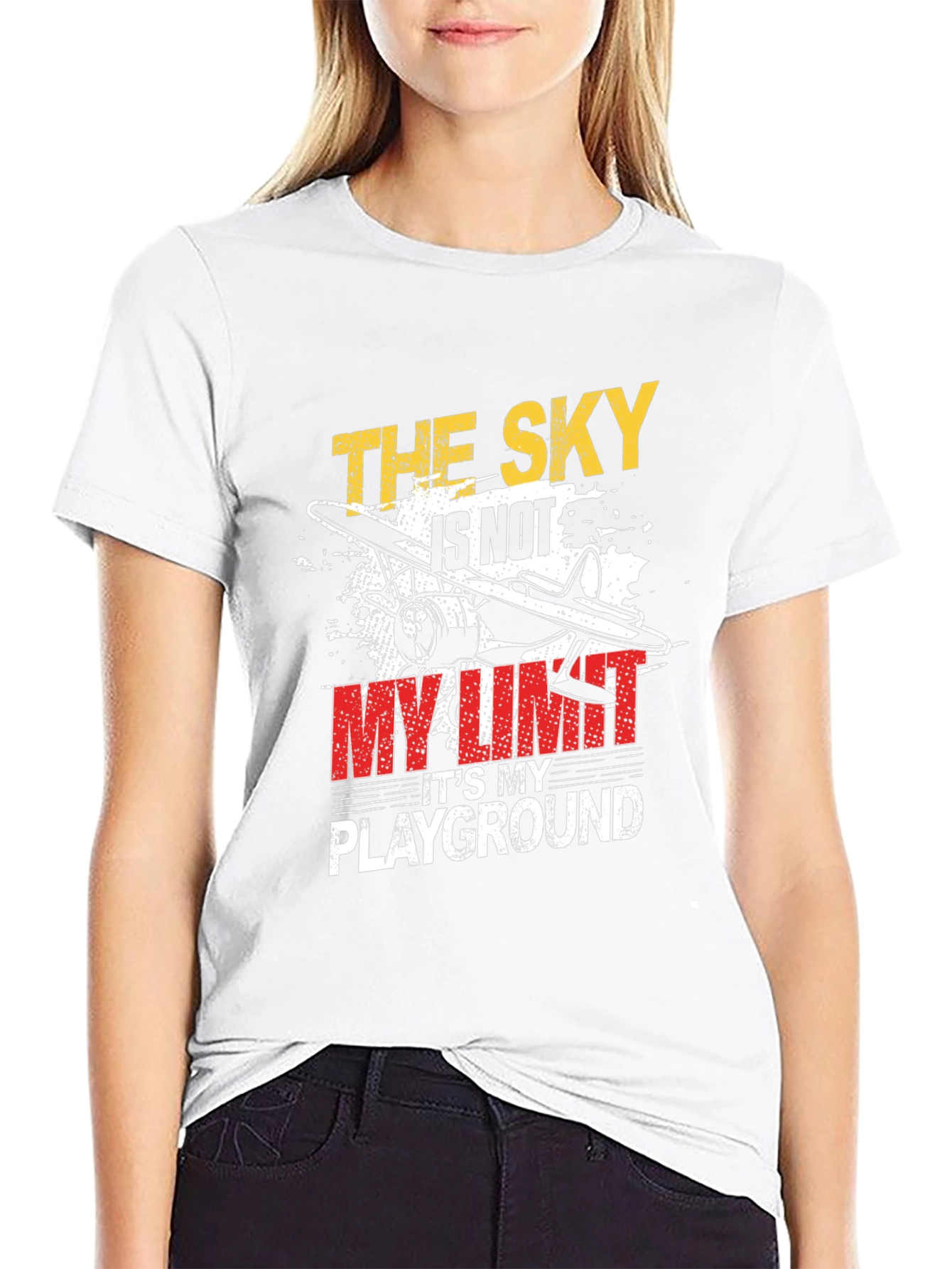 The Sky Is Not My Limit T-Shirt Airplane Graphic