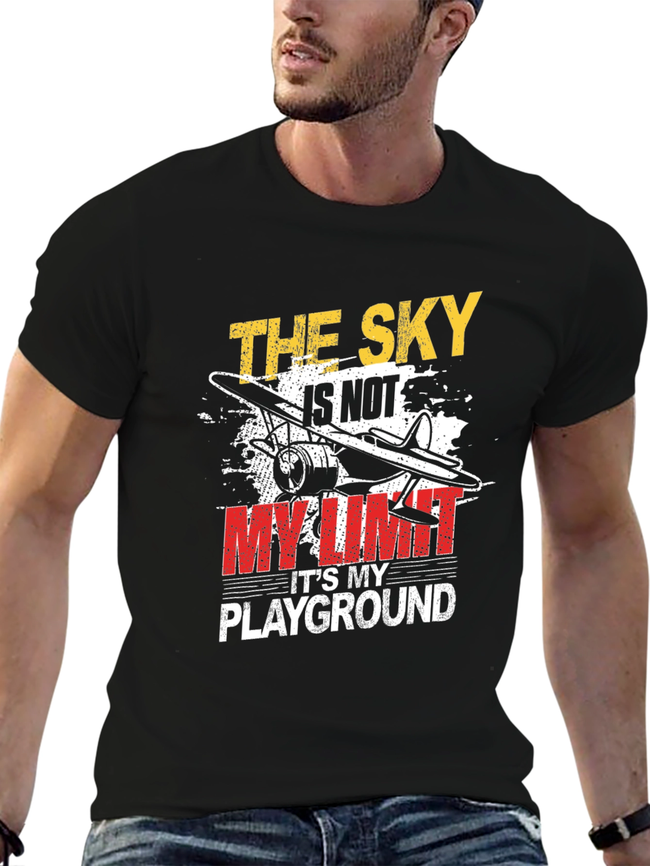 The Sky Is Not My Limit T-Shirt Airplane Graphic