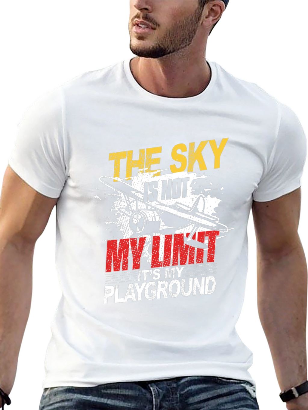 The Sky Is Not My Limit T-Shirt Airplane Graphic