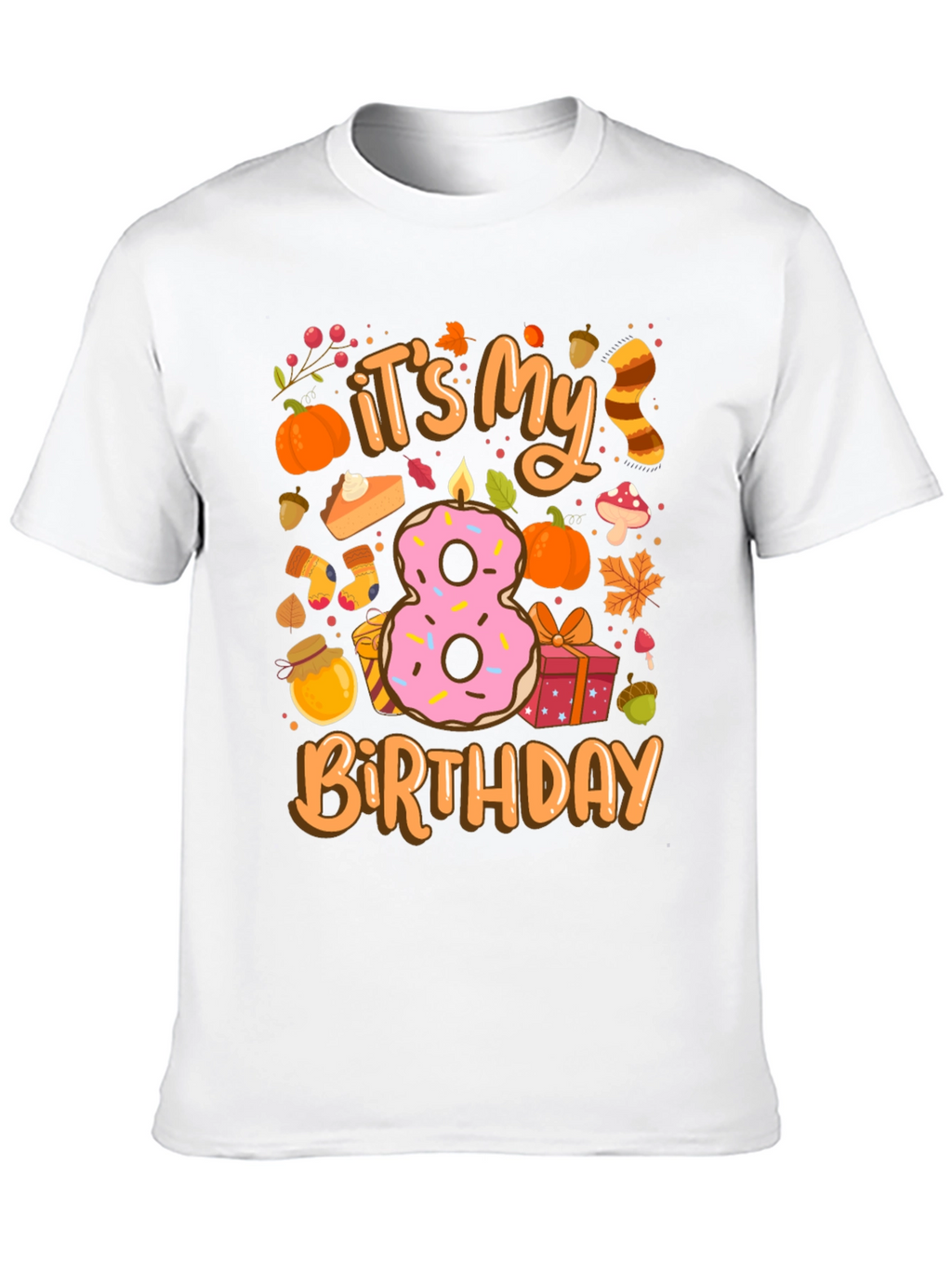 Its My 8th Birthday Fall Theme T-Shirt