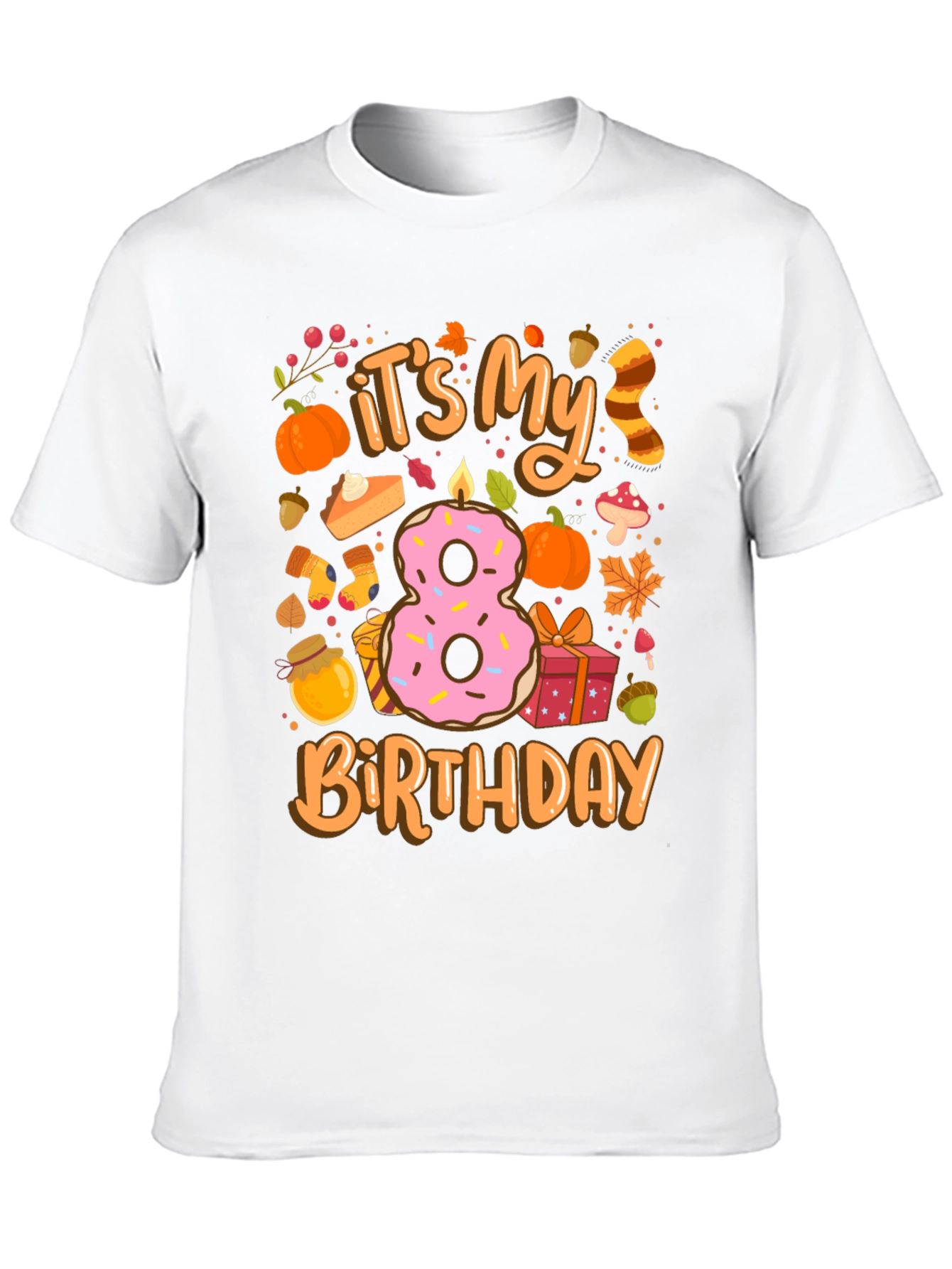 Its My 8th Birthday Fall Theme T-Shirt