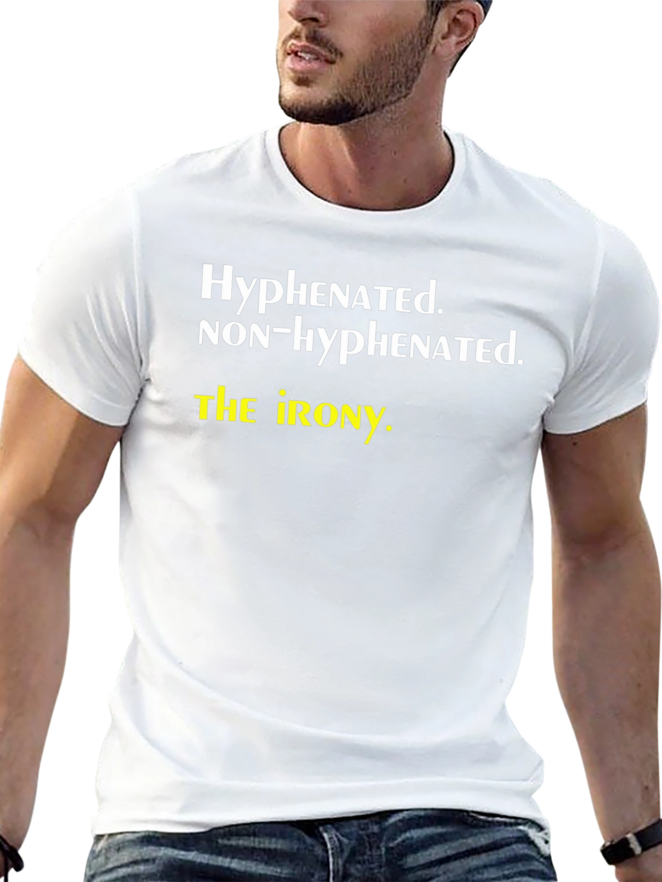 Hyphenated Irony T-Shirt: Funny Grammar Humor Tee