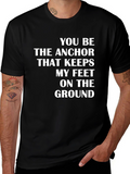 Anchor Feet Ground Black Graphic T-Shirt