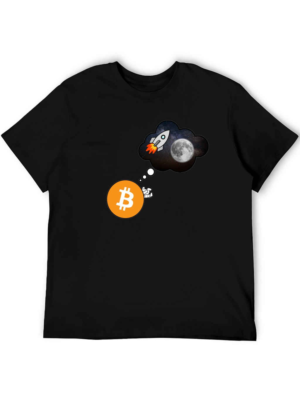 Bitcoin to the Moon Black T-Shirt Crypto HODL