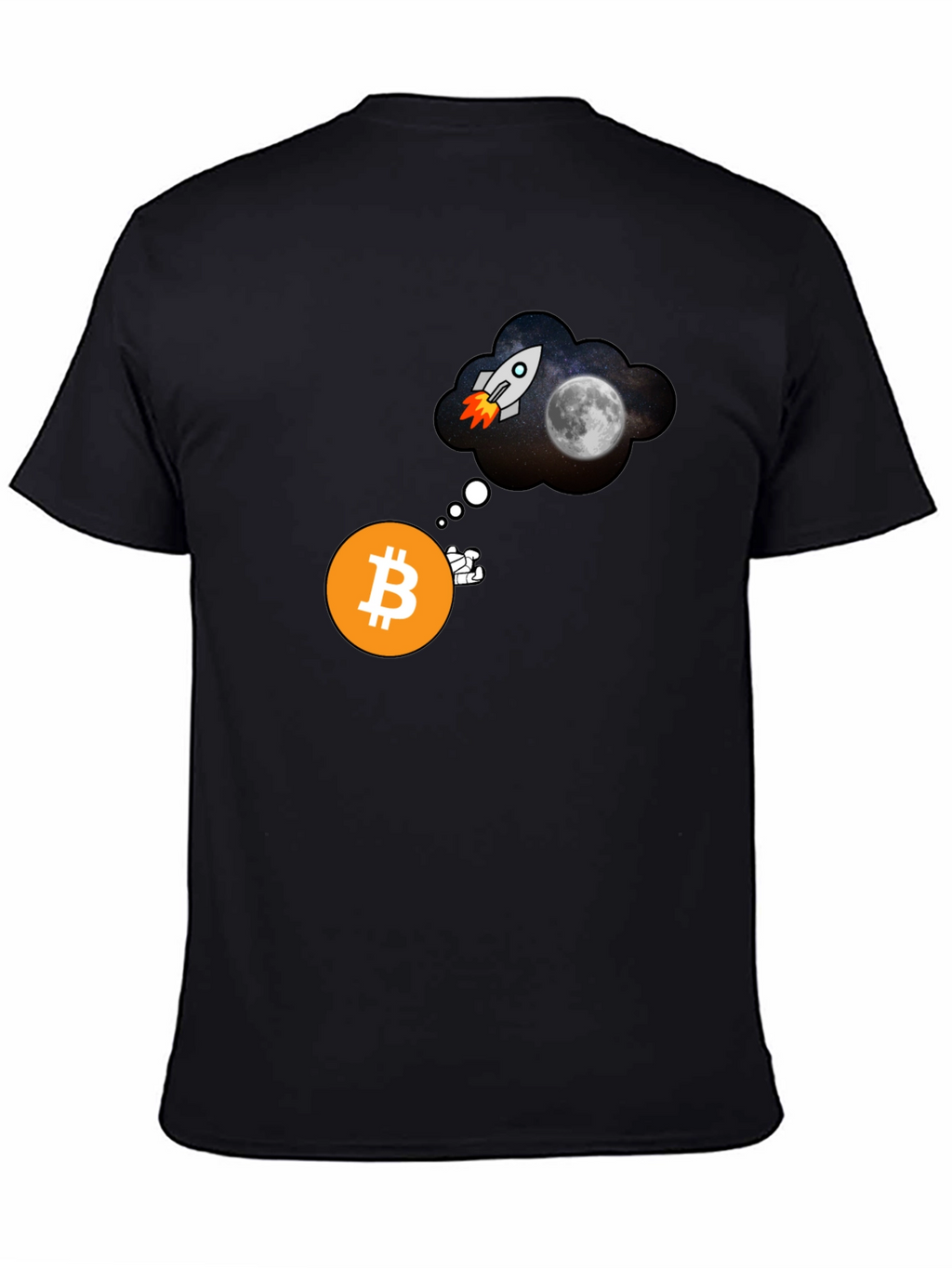 Bitcoin to the Moon Black T-Shirt Crypto HODL