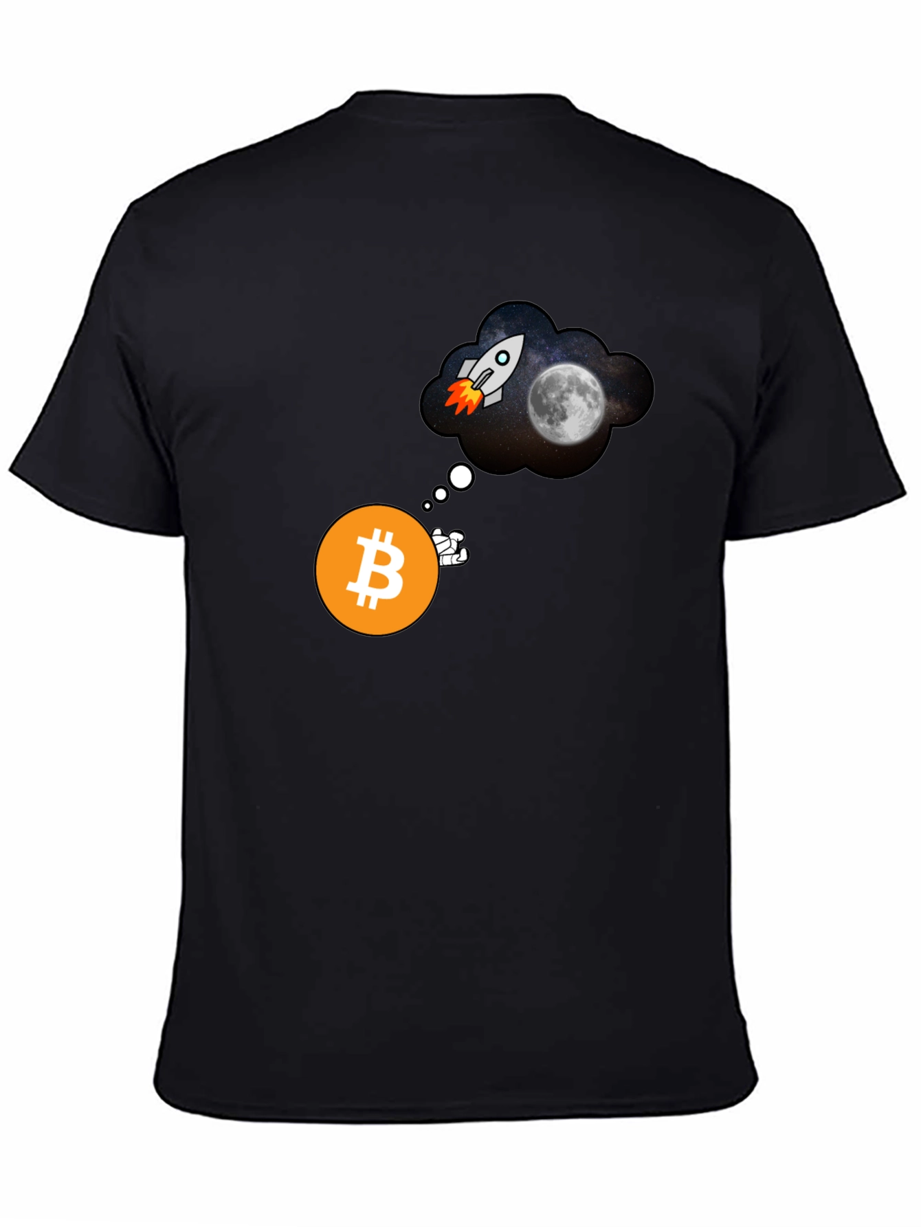Bitcoin to the Moon Black T-Shirt Crypto HODL