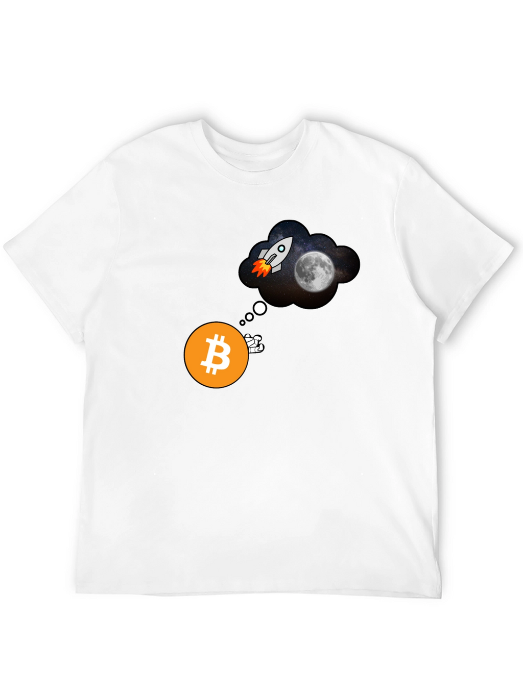 Bitcoin to the Moon Black T-Shirt Crypto HODL