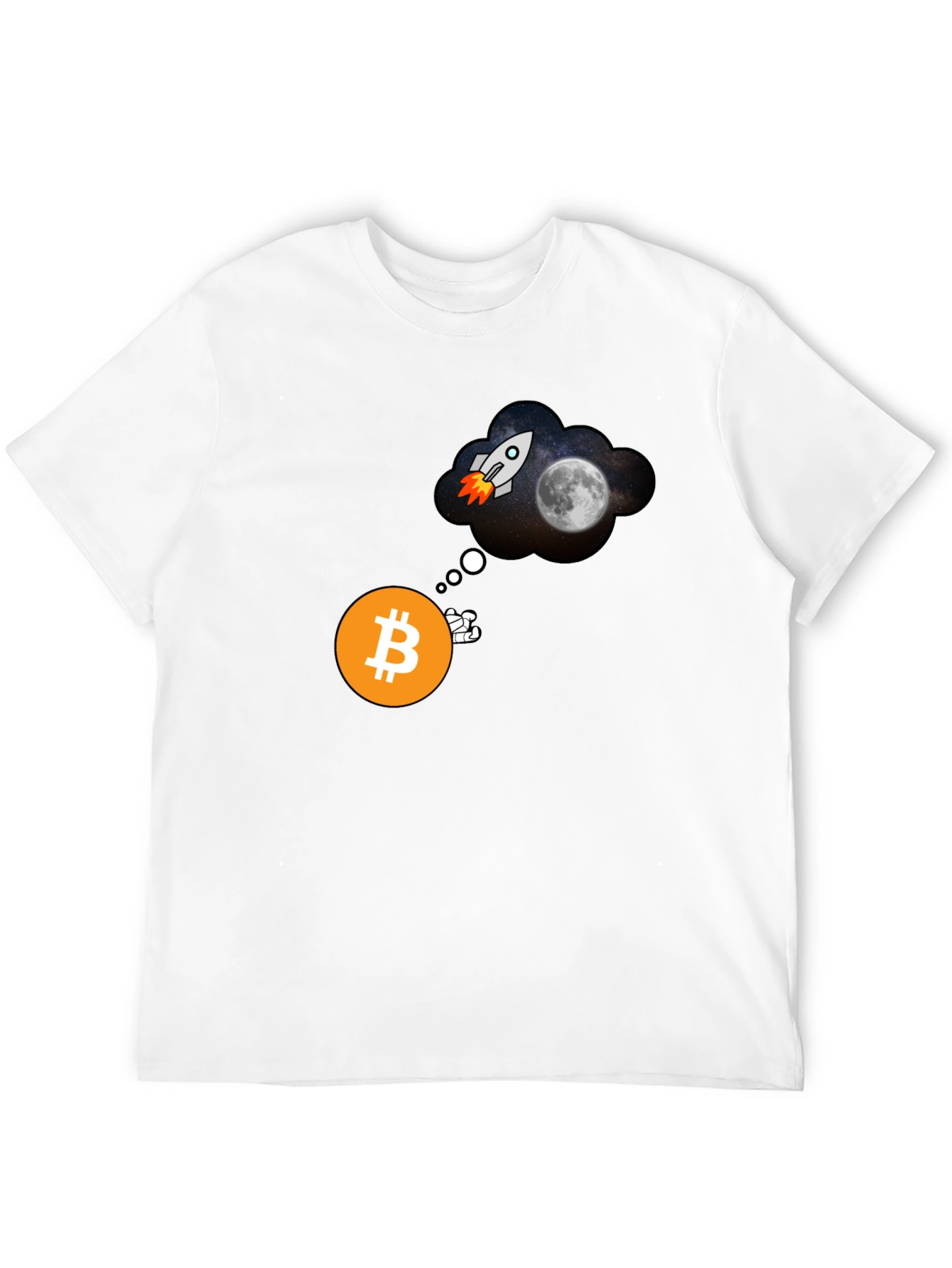 Bitcoin to the Moon Black T-Shirt Crypto HODL