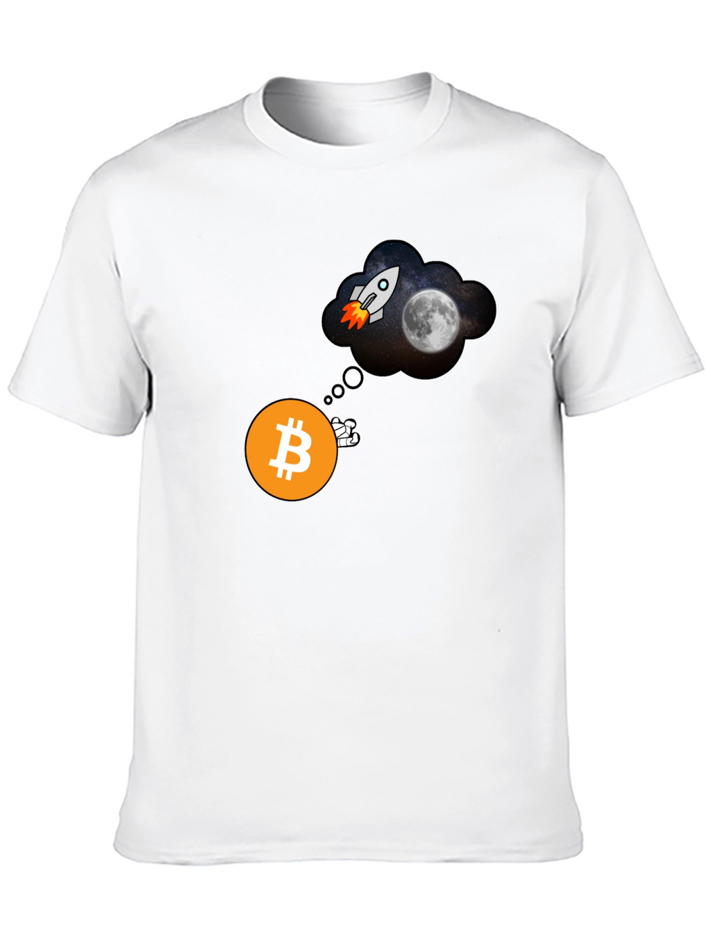 Bitcoin to the Moon Black T-Shirt Crypto HODL