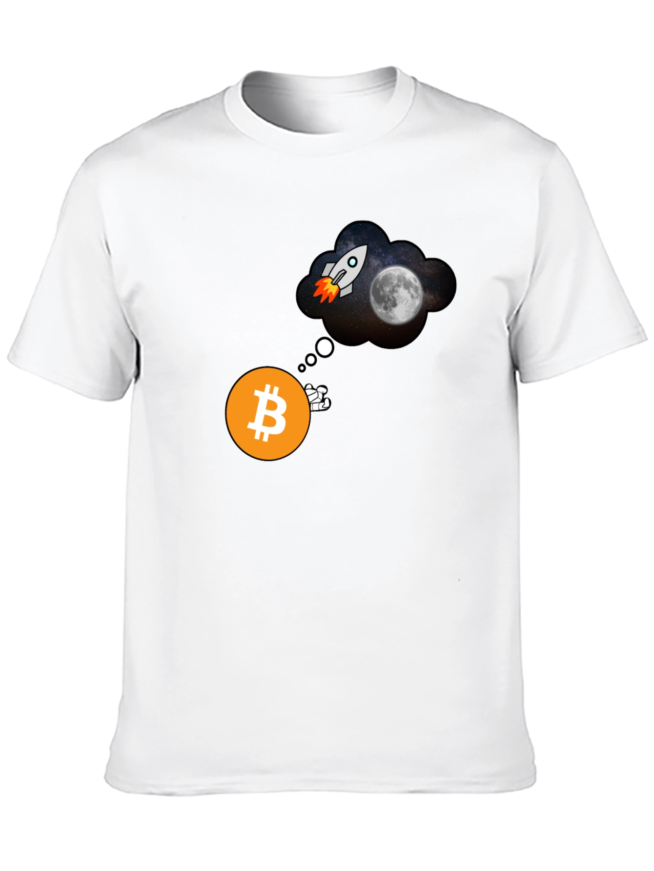 Bitcoin to the Moon Black T-Shirt Crypto HODL