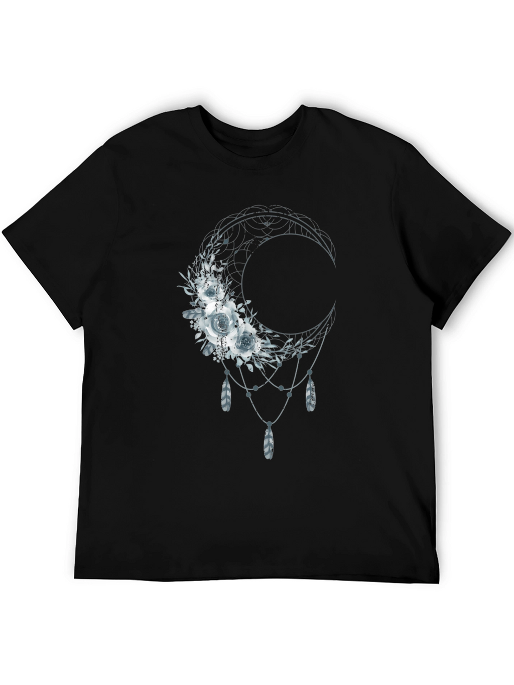 Floral Moon Graphic Tee - Dreamy Bohemian Shirt