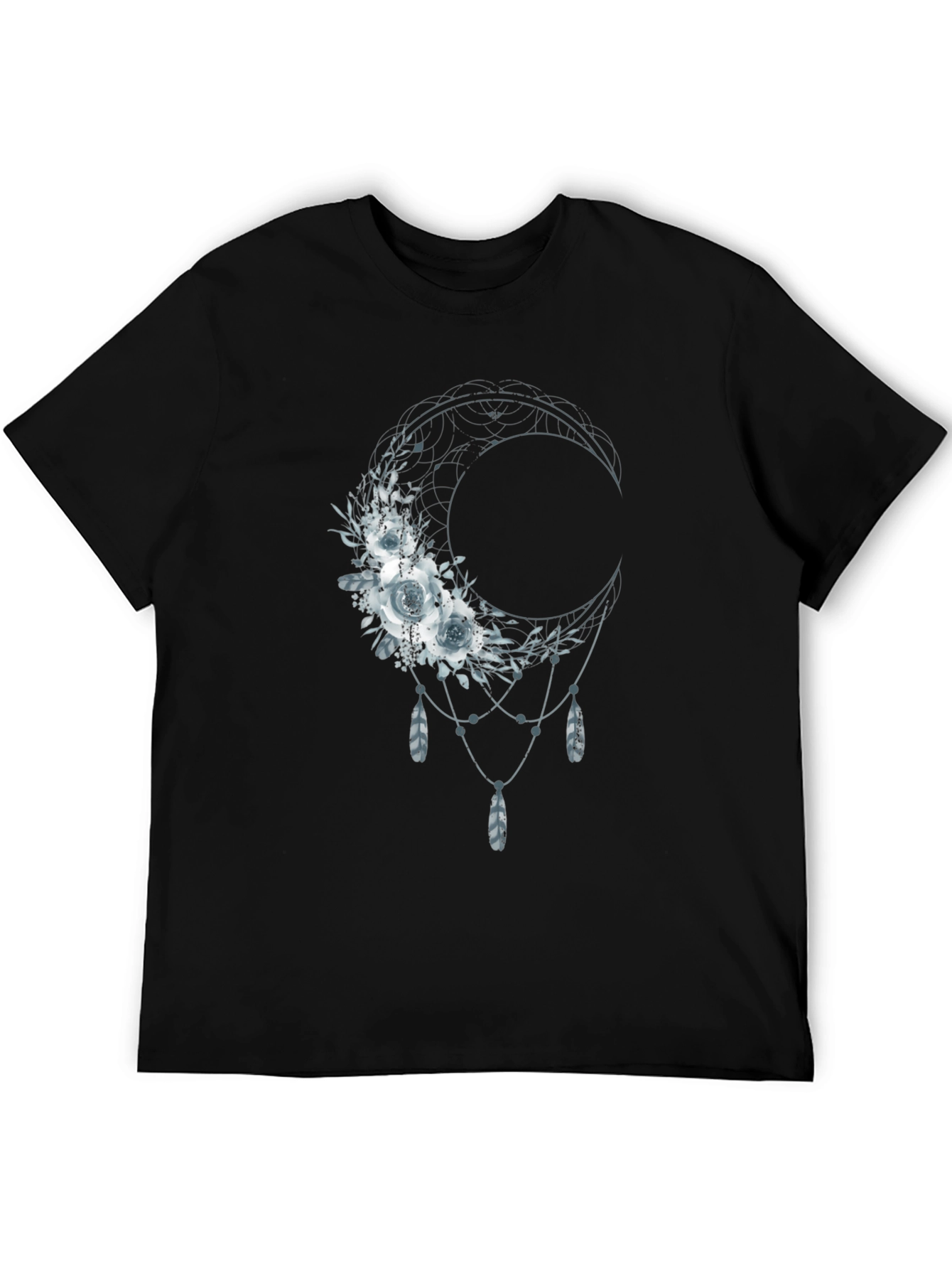 Floral Moon Graphic Tee - Dreamy Bohemian Shirt
