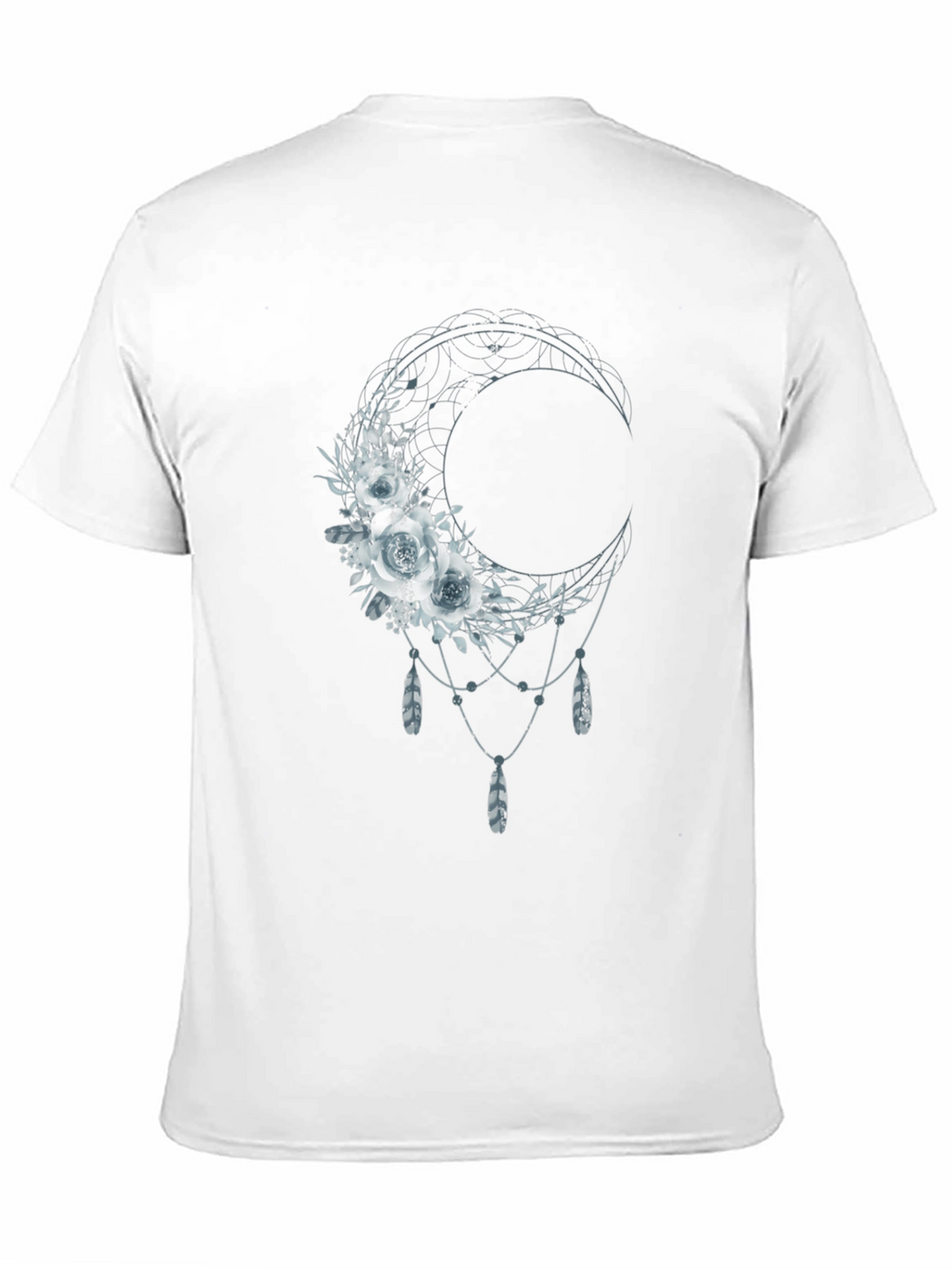 Floral Moon Graphic Tee - Dreamy Bohemian Shirt