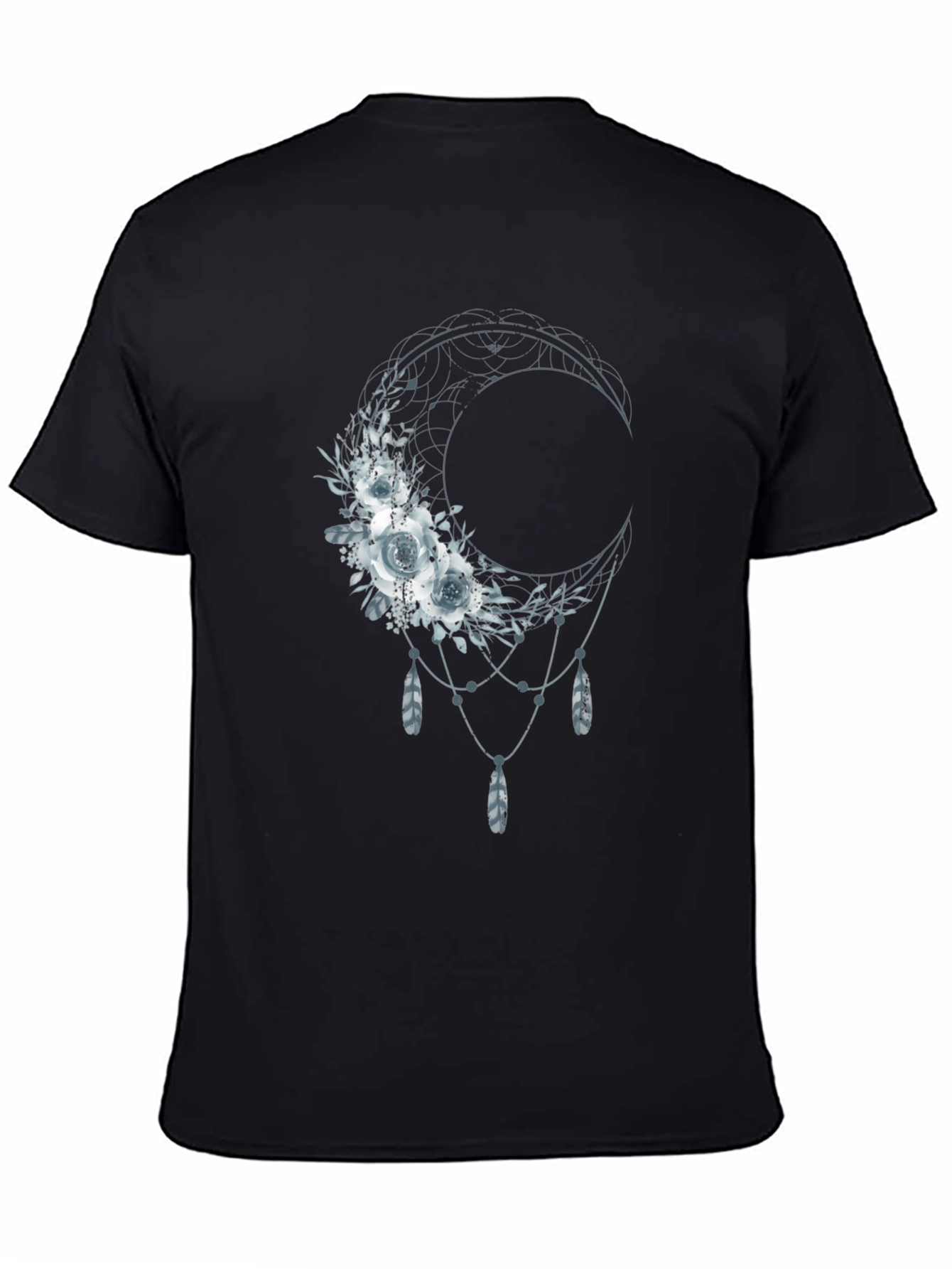 Floral Moon Graphic Tee - Dreamy Bohemian Shirt